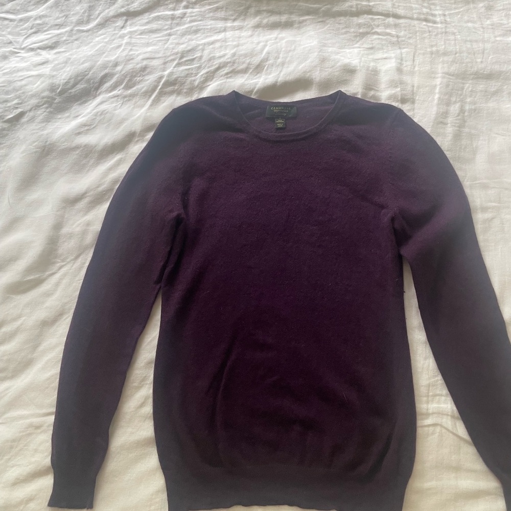 Charter Club Women’s Cashmere Deep Purple Crewneck Sweater